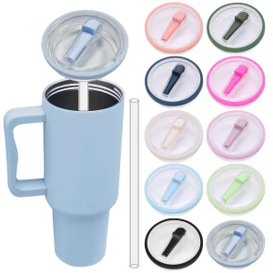 40Oz Tumbler Flip Straw Lid Replacement Splash Resistant