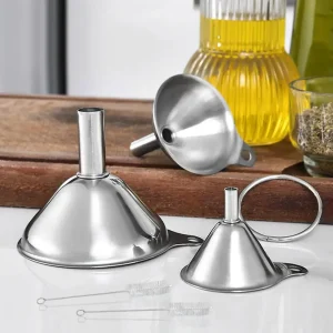 3 Piece Stainless Steel Funnels Set with Handle